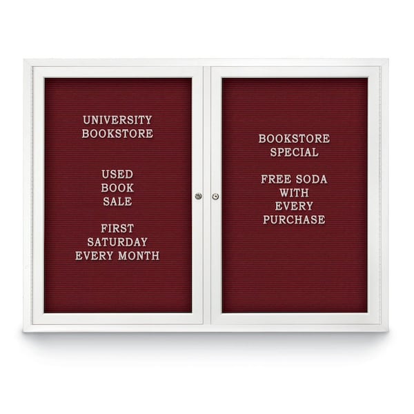 Indoor Enclosed Combo Board, 42"x32", Bronze Frame/Green & Medium Grey